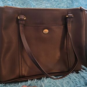NWOT-Coach Dark Brown Leather Shoulder Bag